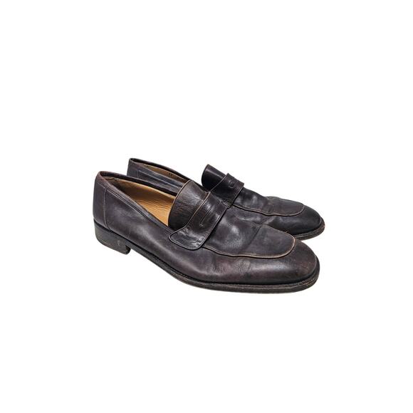 Vintage Bally 11 Brown Leather Penny Loafer Academia Capsule Career Minimalist